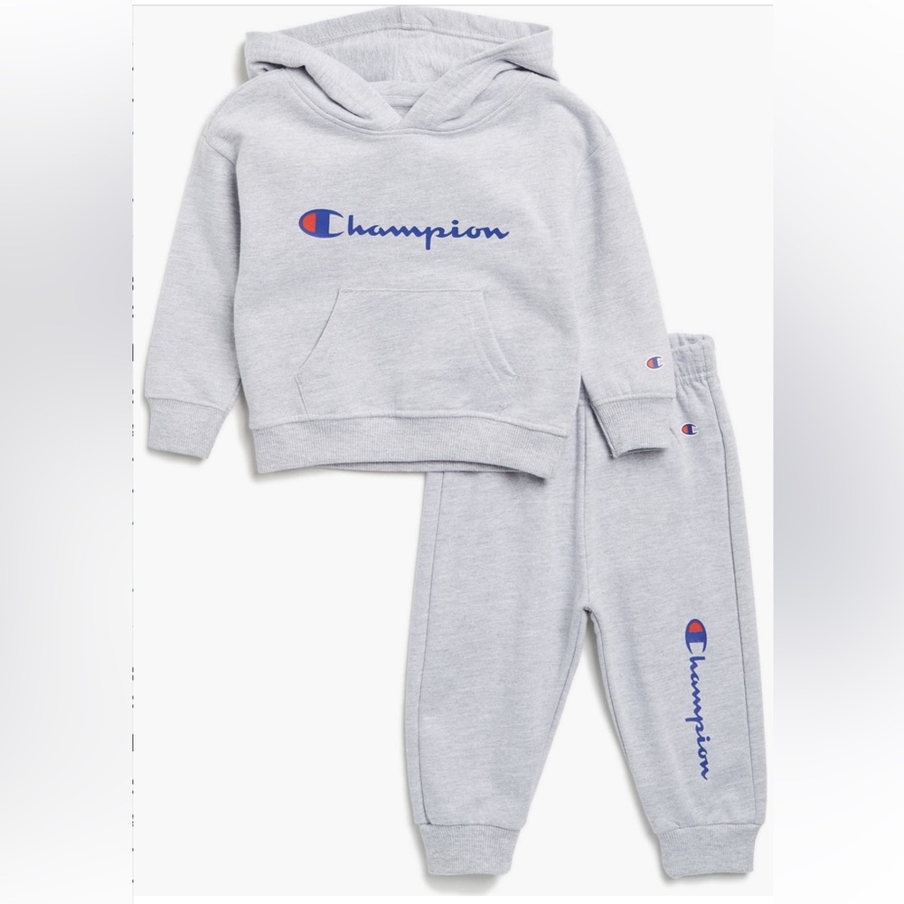 ♡BNWT Champion™ Unisex Light Grey/Gray ☆Sweatsuit☆ Hoodie w/ Joggers Set♡ 12m♡
